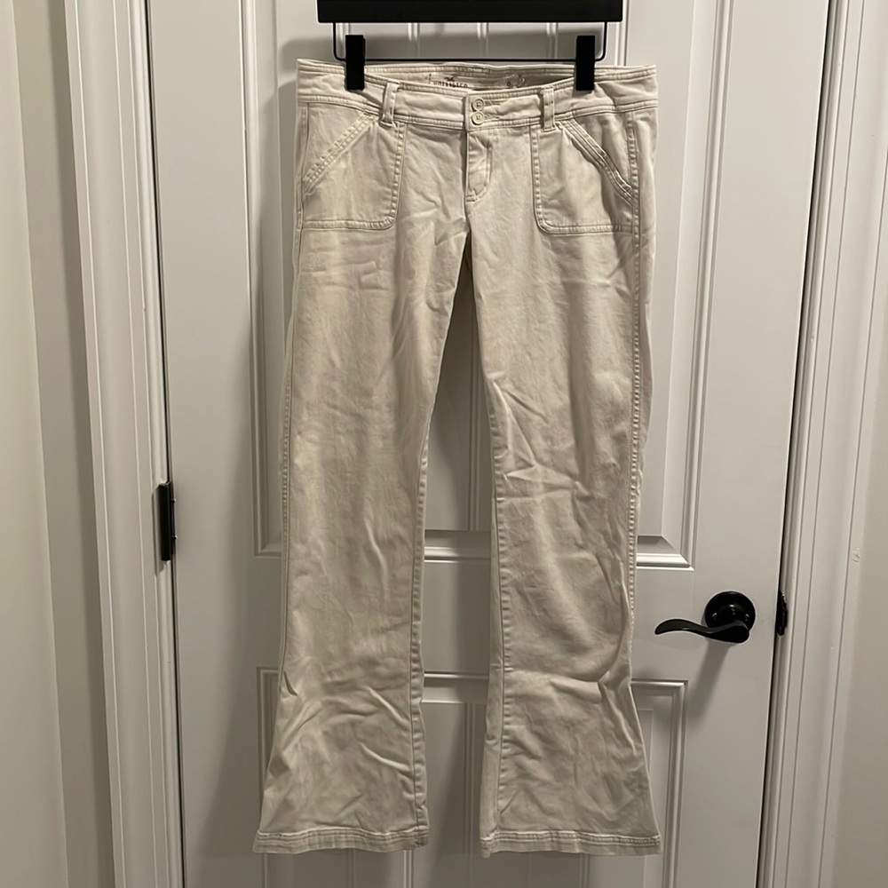 Hollister Cream Boot Cut Pants